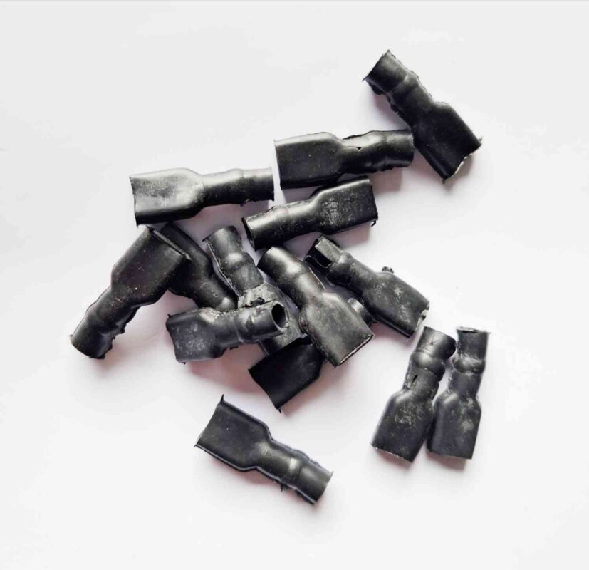 Terminla Rubber 6.8MM Connector Terminal Rubber PVC Insulation Sleeve - 50Pcs Black ...