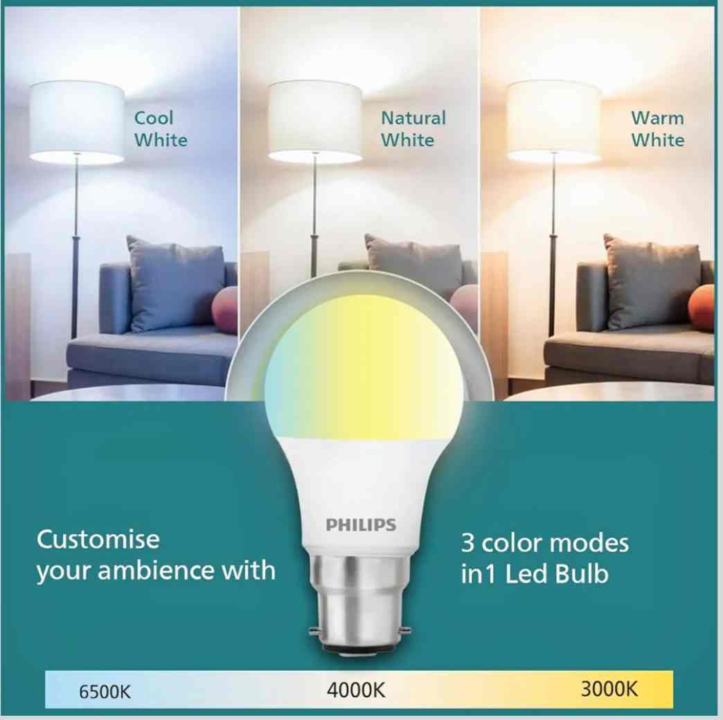Philips 12W LED Bulb 3-in-1 Light Change LED Color with Switch Philips 12W LED Bulb